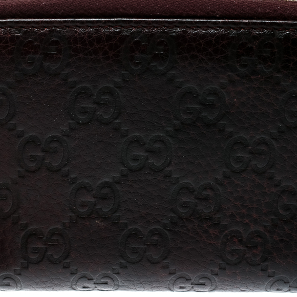 GUCCI Burgundy ssima Leather Bamboo Tassel Zip Around Wallet - Picture 5 of 8